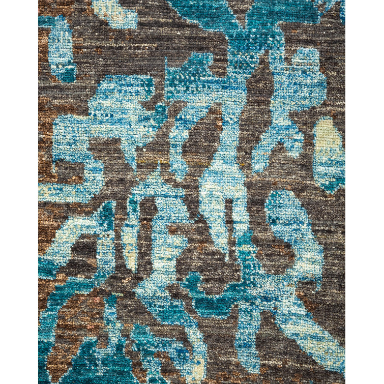 Hand-Knotted Gray Wool Abstract 8' x 10' Rug