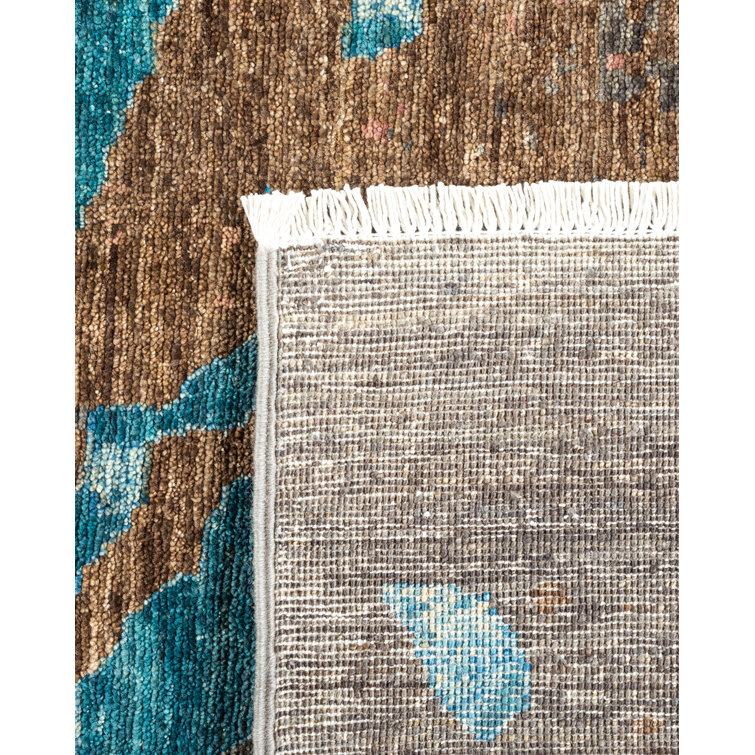 Hand-Knotted Gray Wool Abstract 8' x 10' Rug