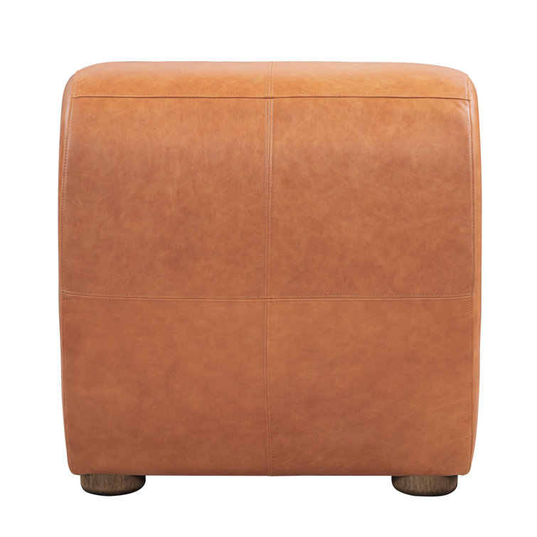 Arcadia Autumn Brown Genuine Leather Accent Chair