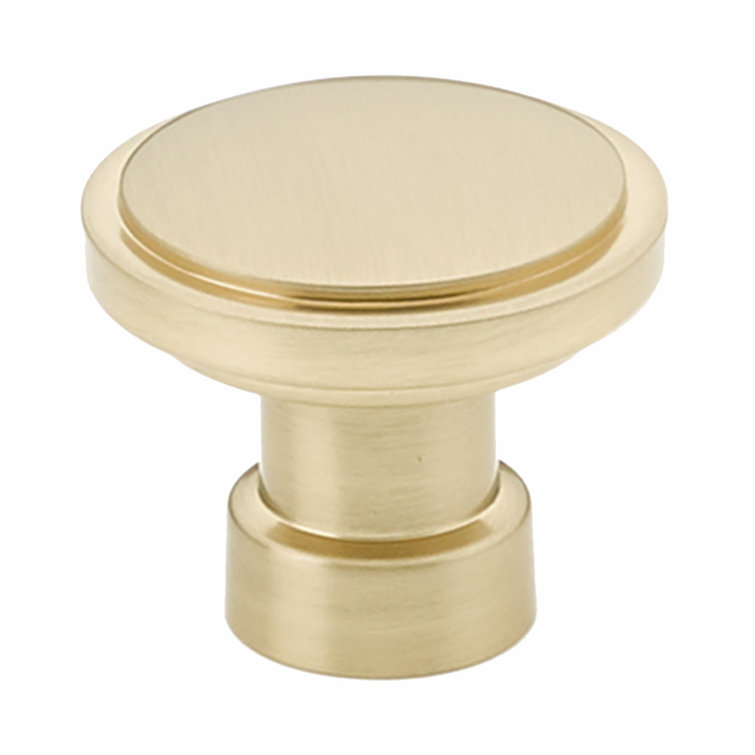 Satin Brass 1.75" Round Cabinet Knob with Mounting Hardware