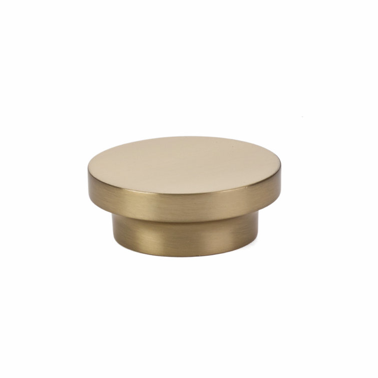Satin Brass Modern Brushed Cabinet Knob with Mounting Hardware