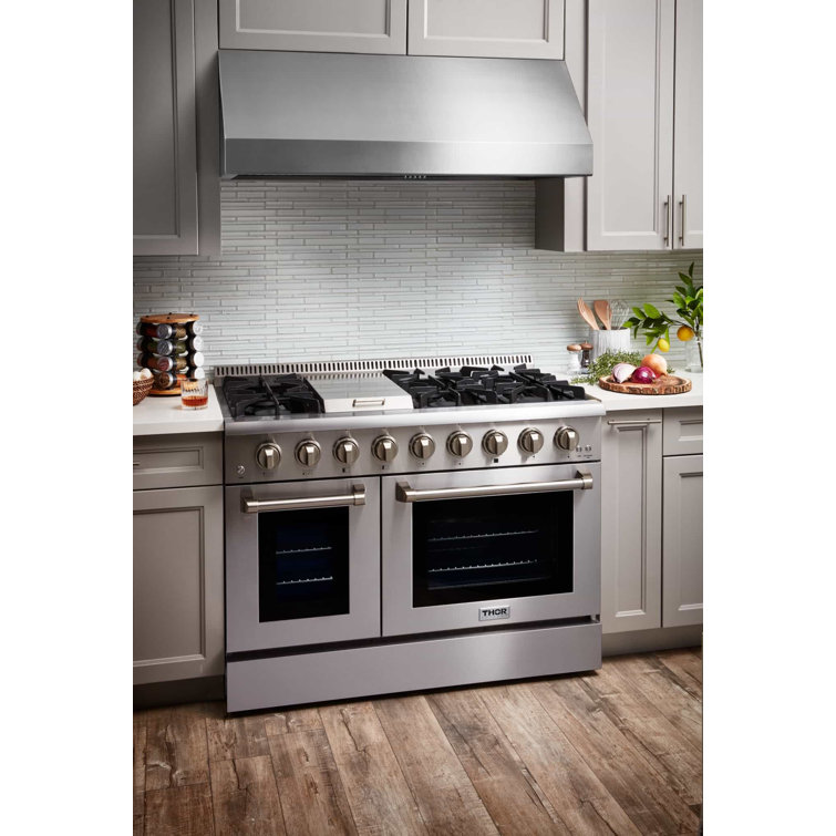 48" Stainless Steel Wall Mounted Range Hood with Charcoal Filter