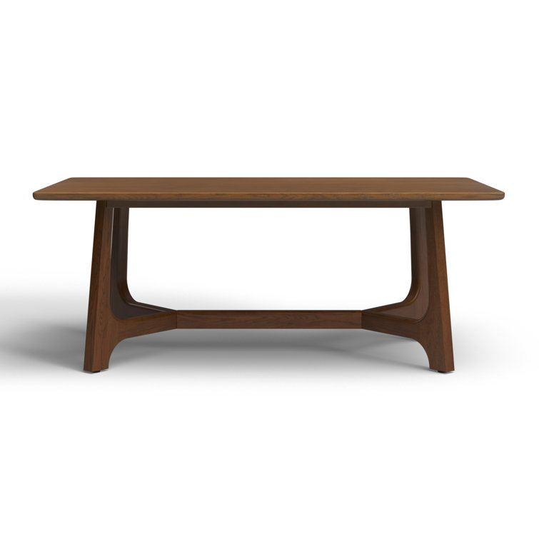 Burk 76" Medium Oak Rectangular Trestle Dining Table