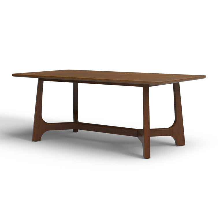 Burk 76" Medium Oak Rectangular Trestle Dining Table