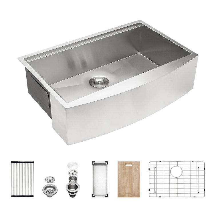 30'' Stainless Steel Farmhouse Single Bowl Kitchen Sink with Accessories