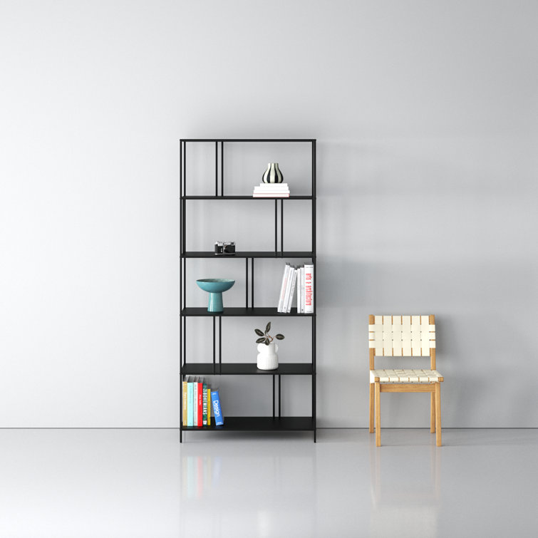 Industrial Blackened Bronze 5-Tier Staggered Bookcase