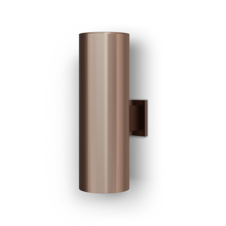 Bronze 2-Light Cylinder Outdoor Aluminum Wall Sconce
