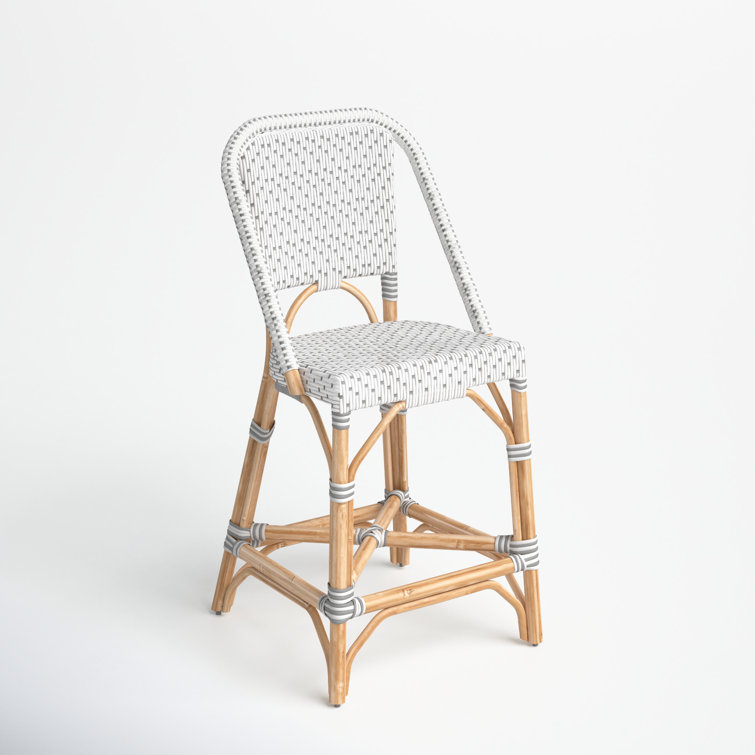 Solstice White & Grey Rattan Swivel Counter Stool
