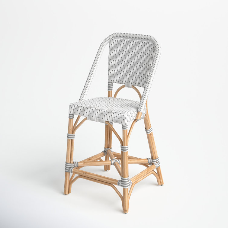 Solstice White & Grey Rattan Swivel Counter Stool