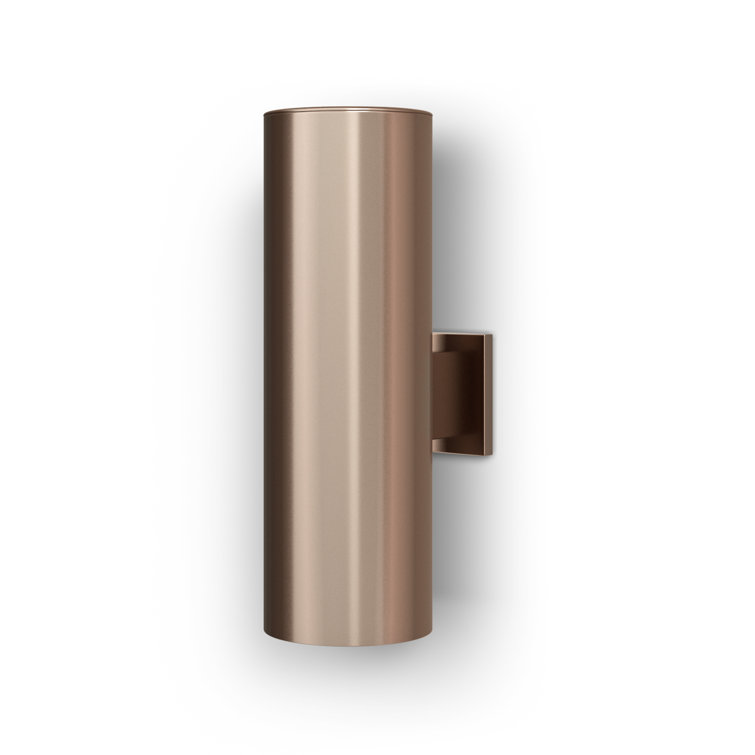 Bronze Cylinder Outdoor Wall Sconce with Dual Light