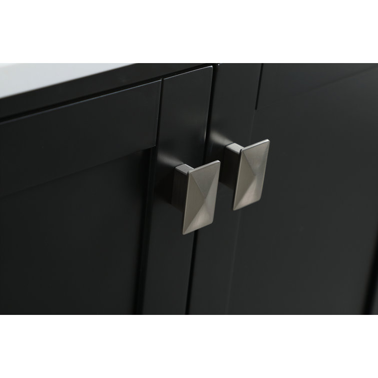 Black Freestanding Single Bathroom Vanity with Calacatta Marble Top