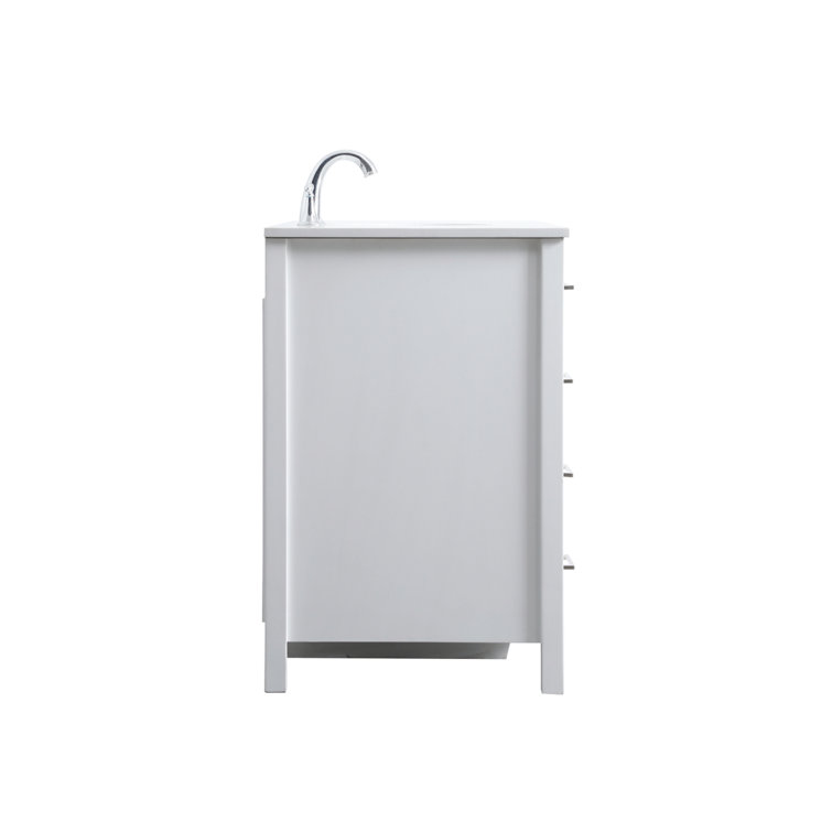 Irene 54'' White Single Bathroom Vanity with Calacatta Marble Top