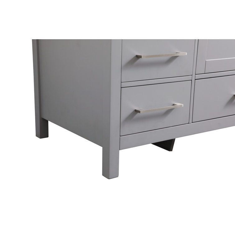 Grey 54'' Single Bathroom Vanity with Calacatta Marble Top