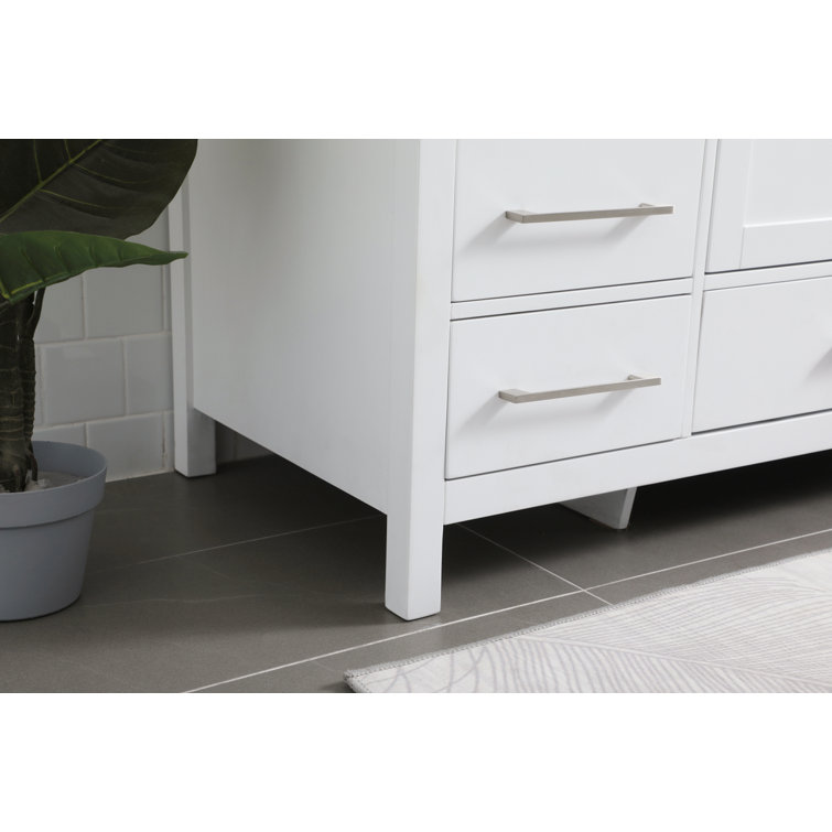 Irene 54'' White Single Bathroom Vanity with Calacatta Marble Top
