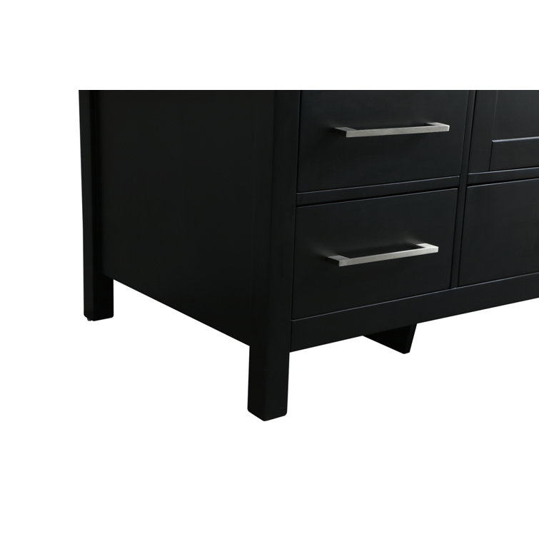 Black Freestanding Single Bathroom Vanity with Calacatta Marble Top