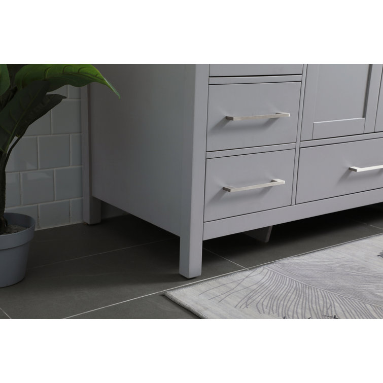 Grey 54'' Single Bathroom Vanity with Calacatta Marble Top