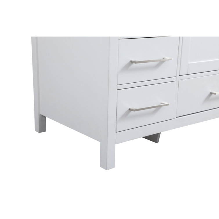 Irene 54'' White Single Bathroom Vanity with Calacatta Marble Top