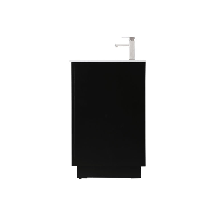 Hayes 36'' Black Freestanding Vanity with Calacatta Marble Top