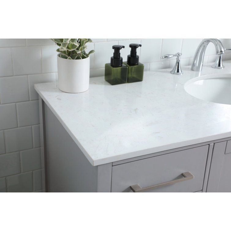 Grey 54'' Single Bathroom Vanity with Calacatta Marble Top