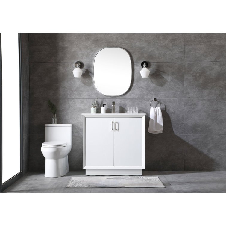Hayes 36'' White Freestanding Bathroom Vanity with Engineered Marble Top
