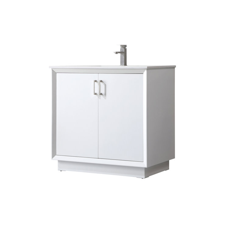 Hayes 36'' White Freestanding Bathroom Vanity with Engineered Marble Top