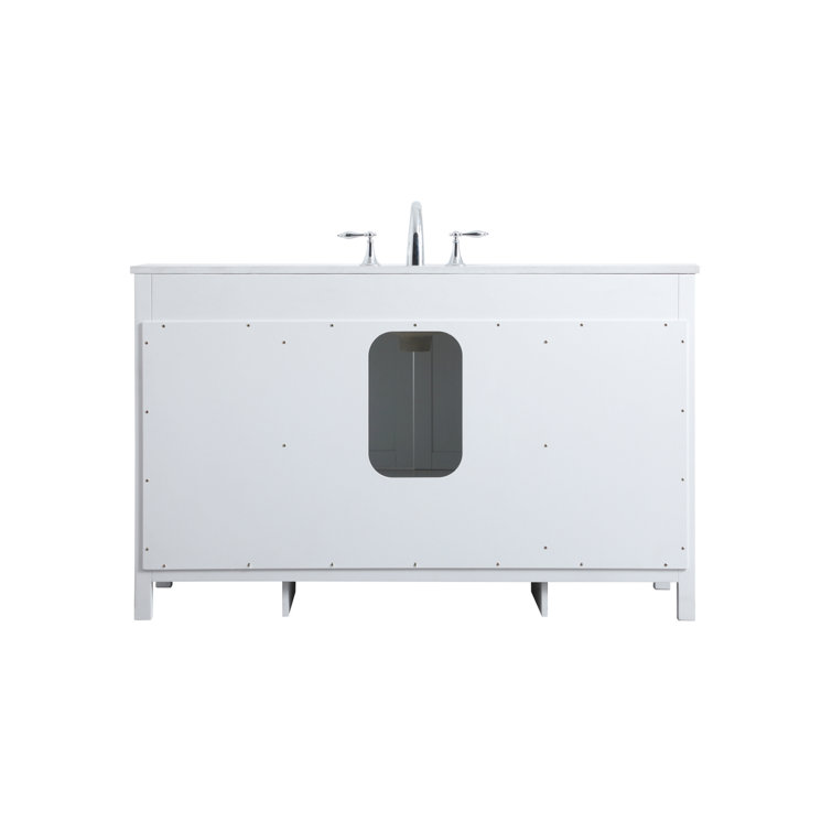 Irene 54'' White Single Bathroom Vanity with Calacatta Marble Top