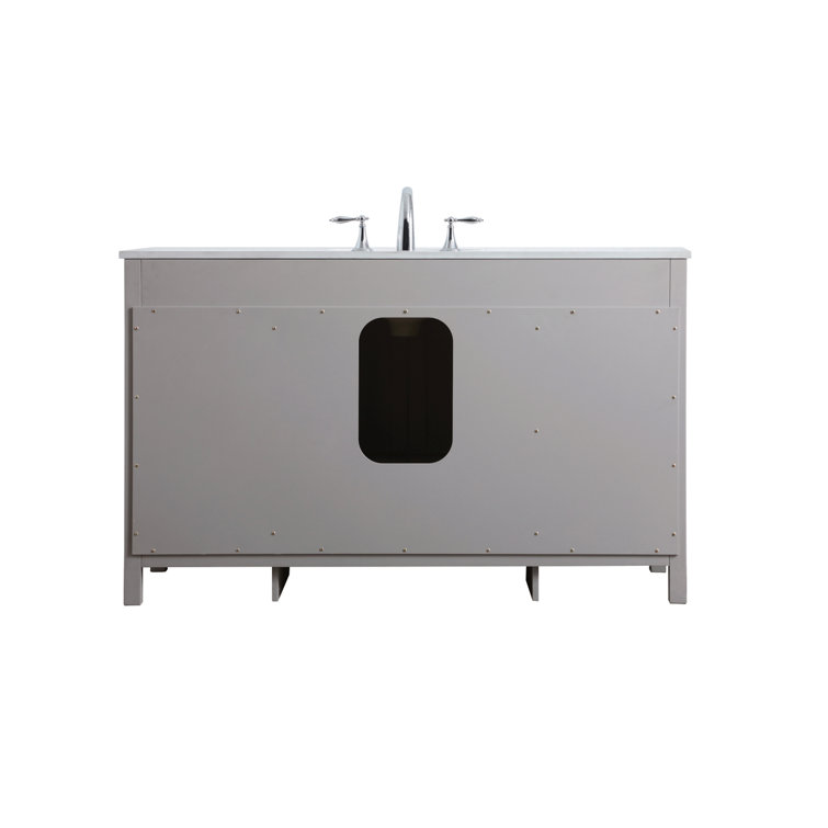 Grey 54'' Single Bathroom Vanity with Calacatta Marble Top