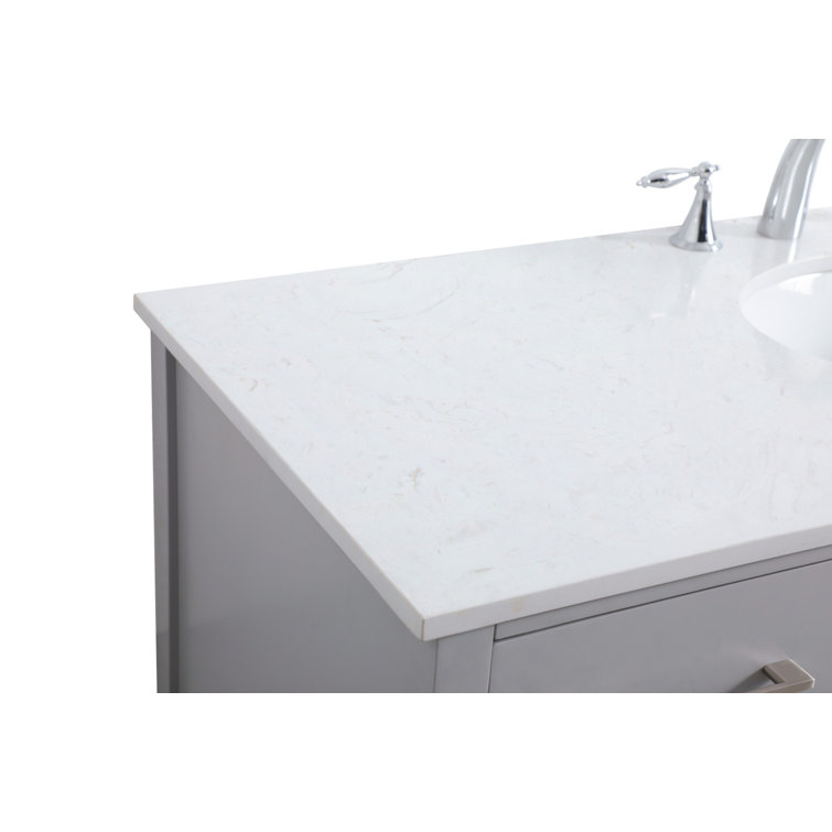 Grey 54'' Single Bathroom Vanity with Calacatta Marble Top