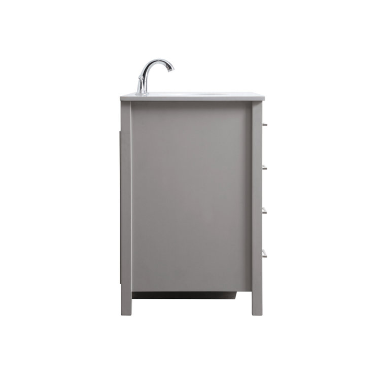Grey 54'' Single Bathroom Vanity with Calacatta Marble Top