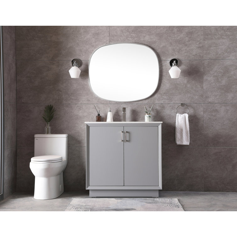 Hayes 36'' Grey Single Vanity with Engineered Marble Top