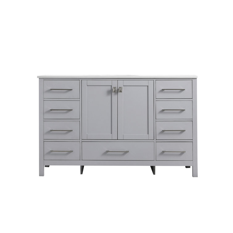 Grey 54'' Single Bathroom Vanity with Calacatta Marble Top