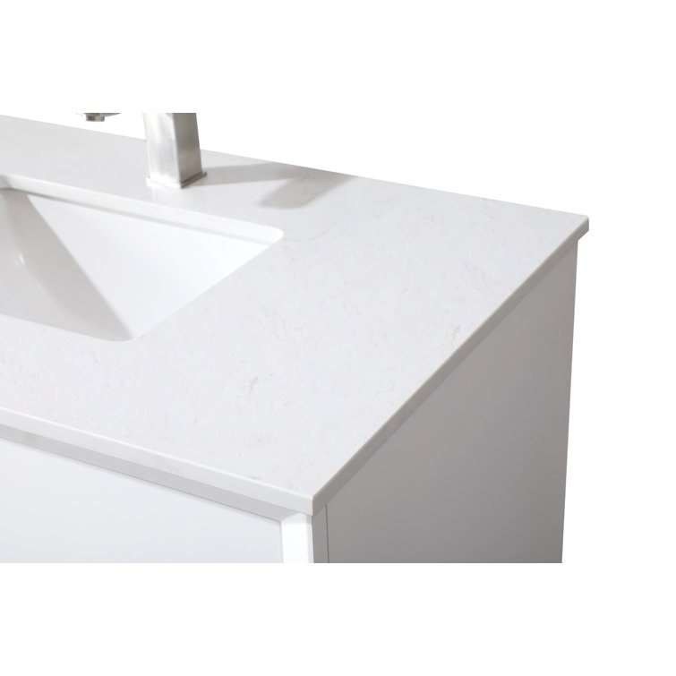 Hayes 36'' White Freestanding Bathroom Vanity with Engineered Marble Top