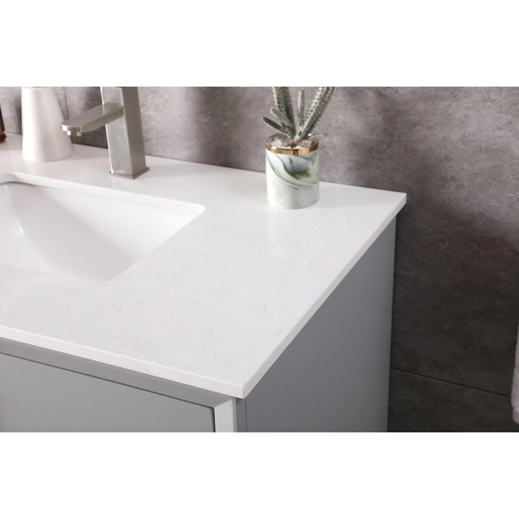 Hayes 36'' Grey Single Vanity with Engineered Marble Top