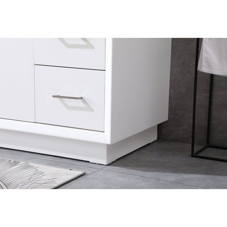 Hayes 60'' White Freestanding Bathroom Vanity with Engineered Marble Top