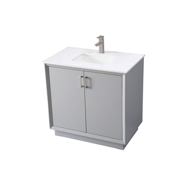 Hayes 36'' Grey Single Vanity with Engineered Marble Top