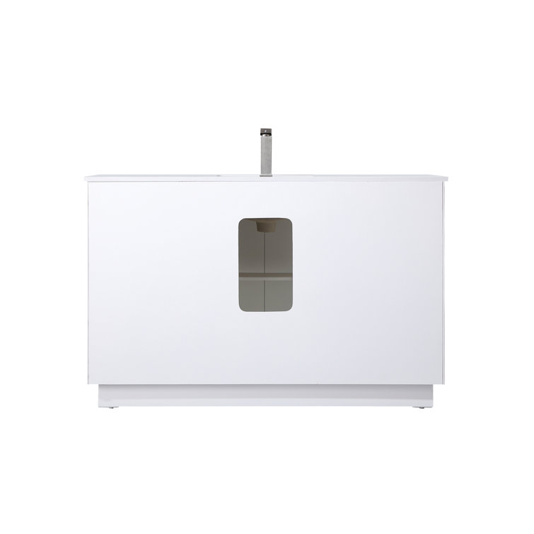 Hayes 60'' White Freestanding Bathroom Vanity with Engineered Marble Top