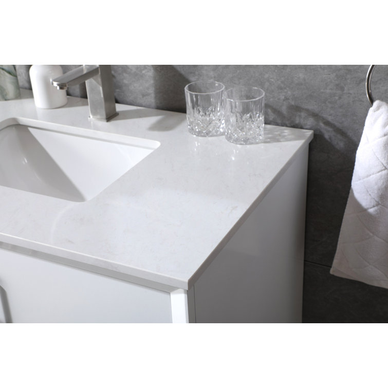 Hayes 36'' White Freestanding Bathroom Vanity with Engineered Marble Top