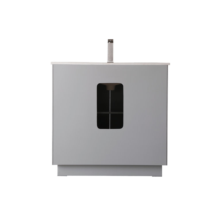 Hayes 36'' Grey Single Vanity with Engineered Marble Top