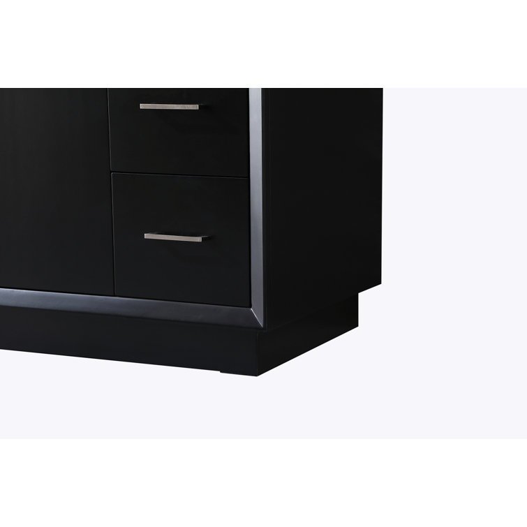 Hayes 84'' Black Double Vanity with Engineered Marble Top