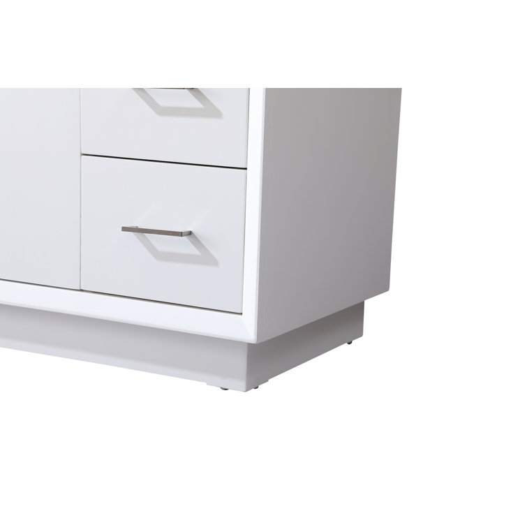 Hayes 60'' White Freestanding Bathroom Vanity with Engineered Marble Top