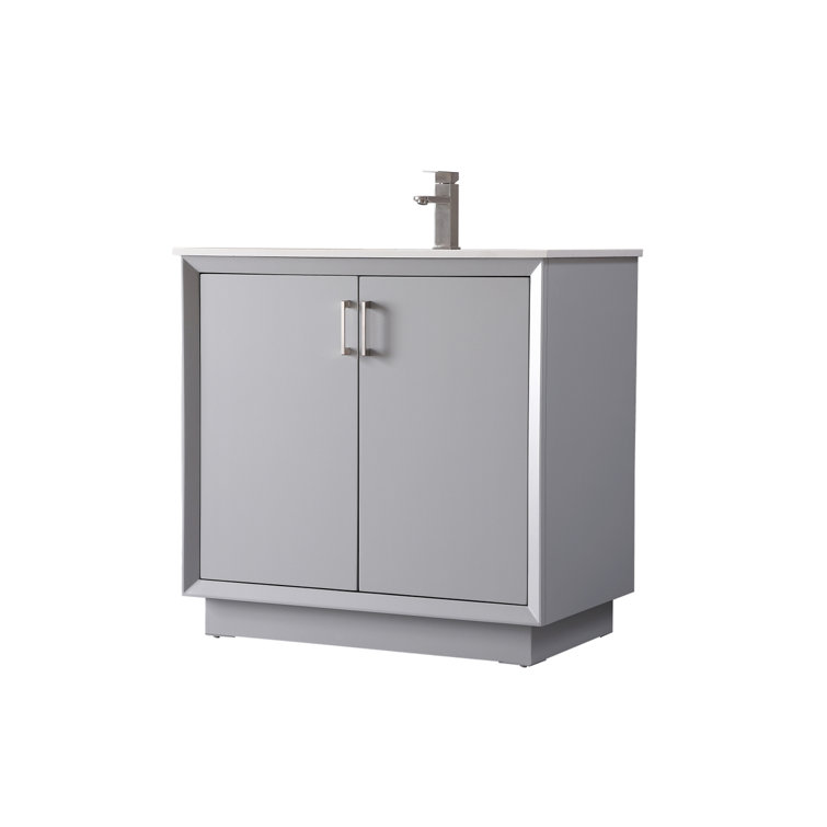 Hayes 36'' Grey Single Vanity with Engineered Marble Top