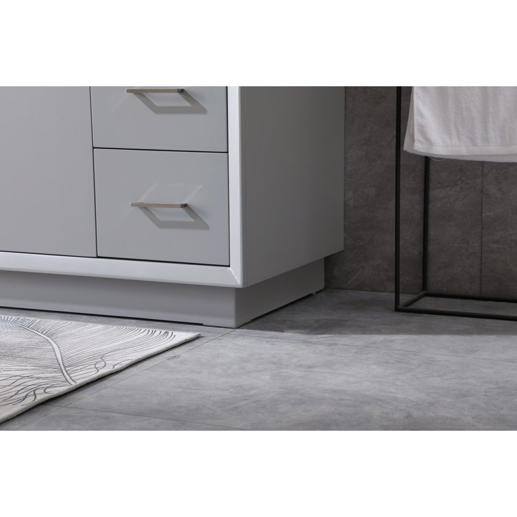 Hayes 60'' Gray Freestanding Single Vanity with Engineered Marble Top