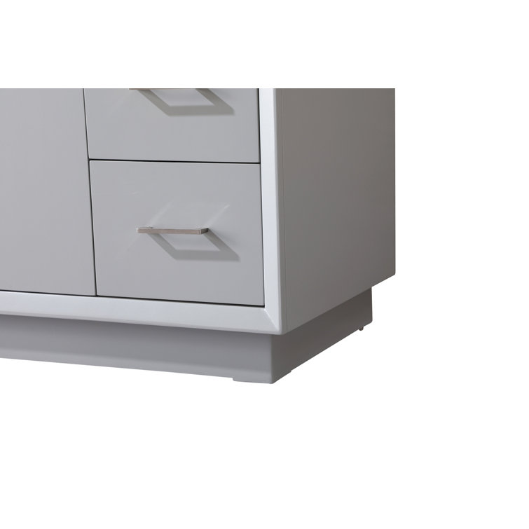 Hayes 60'' Gray Freestanding Single Vanity with Engineered Marble Top