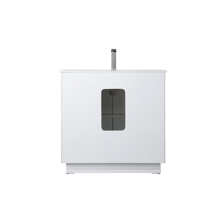 Hayes 36'' White Freestanding Bathroom Vanity with Engineered Marble Top