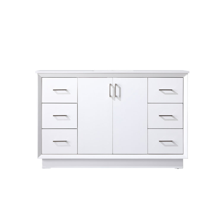 Hayes 60'' White Freestanding Bathroom Vanity with Engineered Marble Top