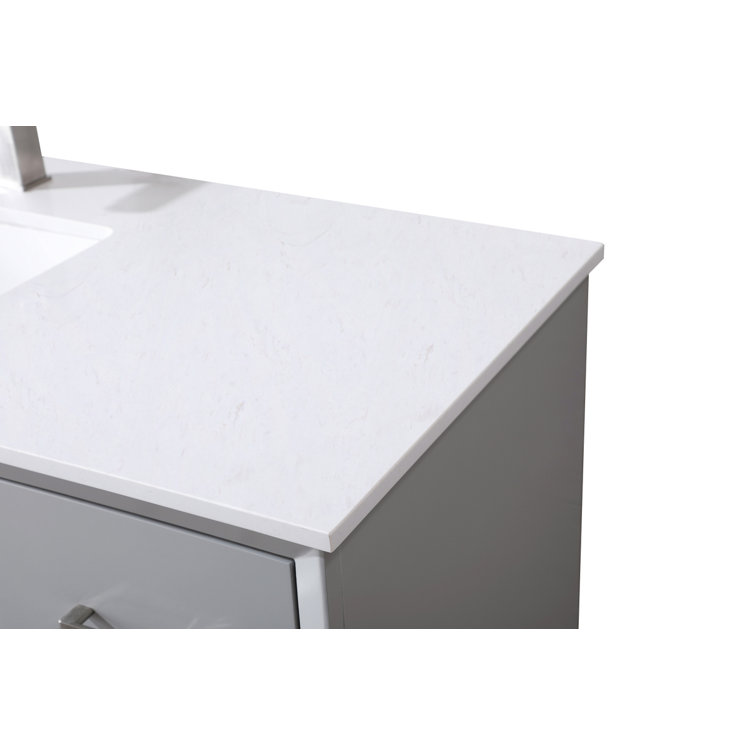 Hayes 60'' Gray Freestanding Single Vanity with Engineered Marble Top
