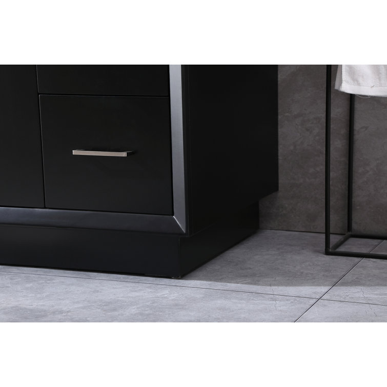 Hayes 84'' Black Double Vanity with Engineered Marble Top