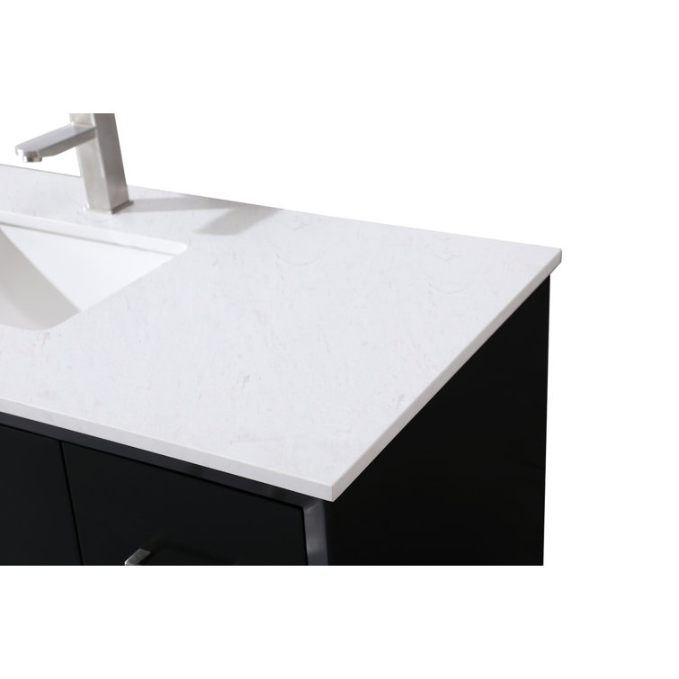 Hayes 84'' Black Double Vanity with Engineered Marble Top