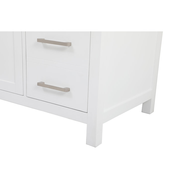 Lewis 42'' White Single Bathroom Vanity with Engineered Marble Top