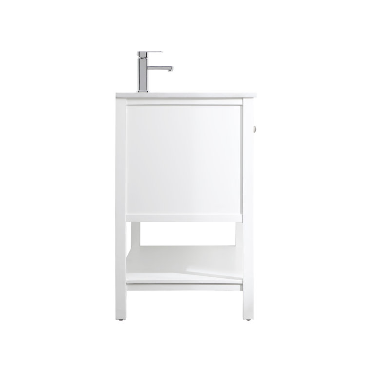 42" White Freestanding Single Vanity with Calacatta Marble Top